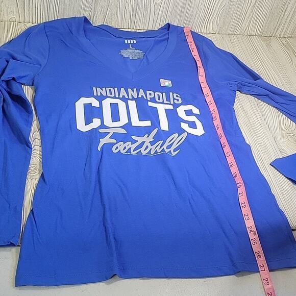 Indianapolis Colts NFL Blue Long Sleeve V Neck Shirt Womens Size Large NEW - Picture 7 of 10